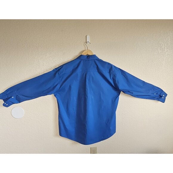 Vntg Y2K Tommy Hilfiger XL Mens Blue Shirt XL Cotton Business Casual Logo - Picture 2 of 12